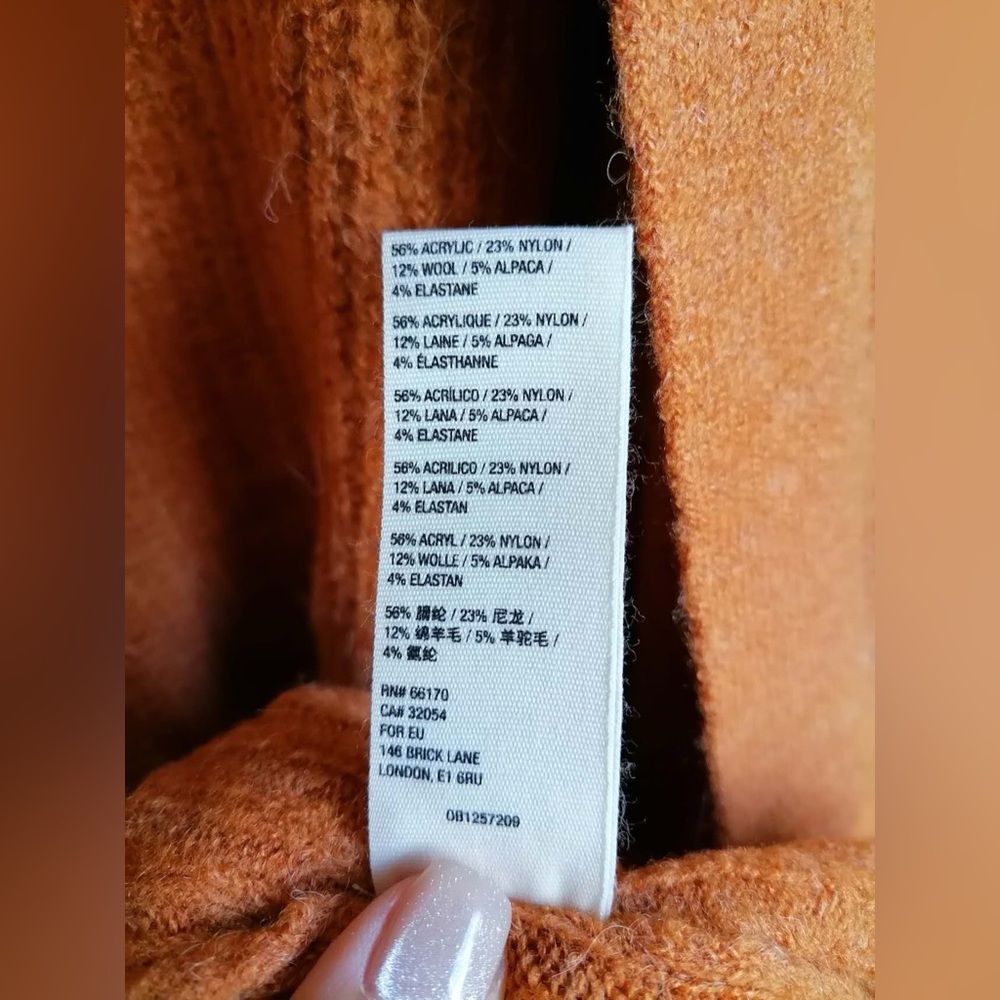 NEW Free People BB Boho Orange Knit Maxi Cardigan - Picture 8 of 9